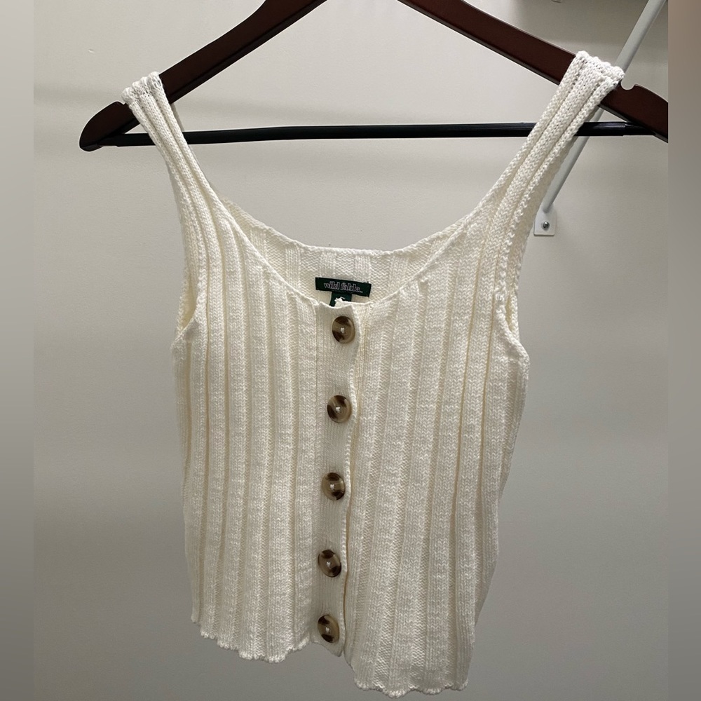 White sweater crop tank top from target, worn only once!